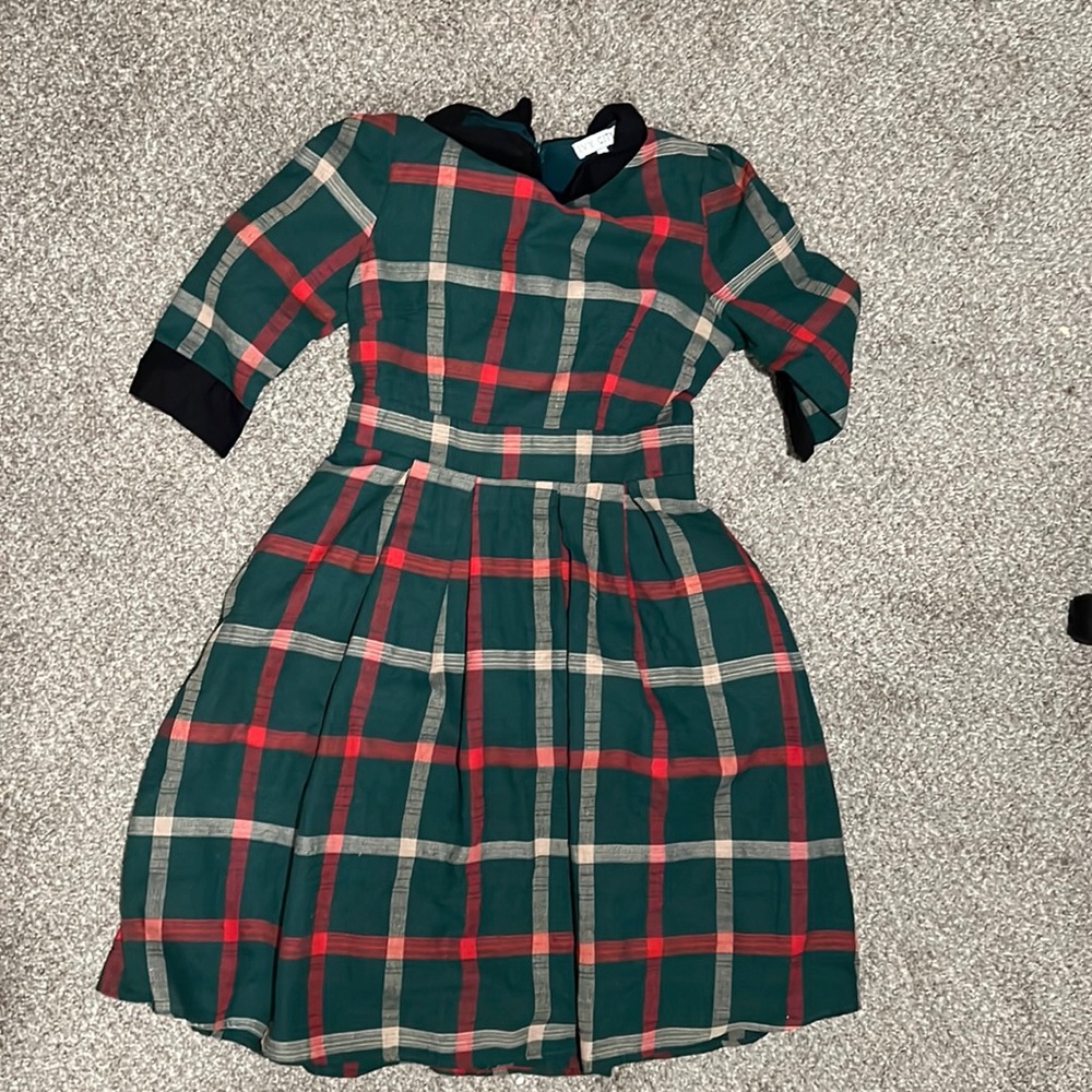 Plaid Green and Red Women's Dress
